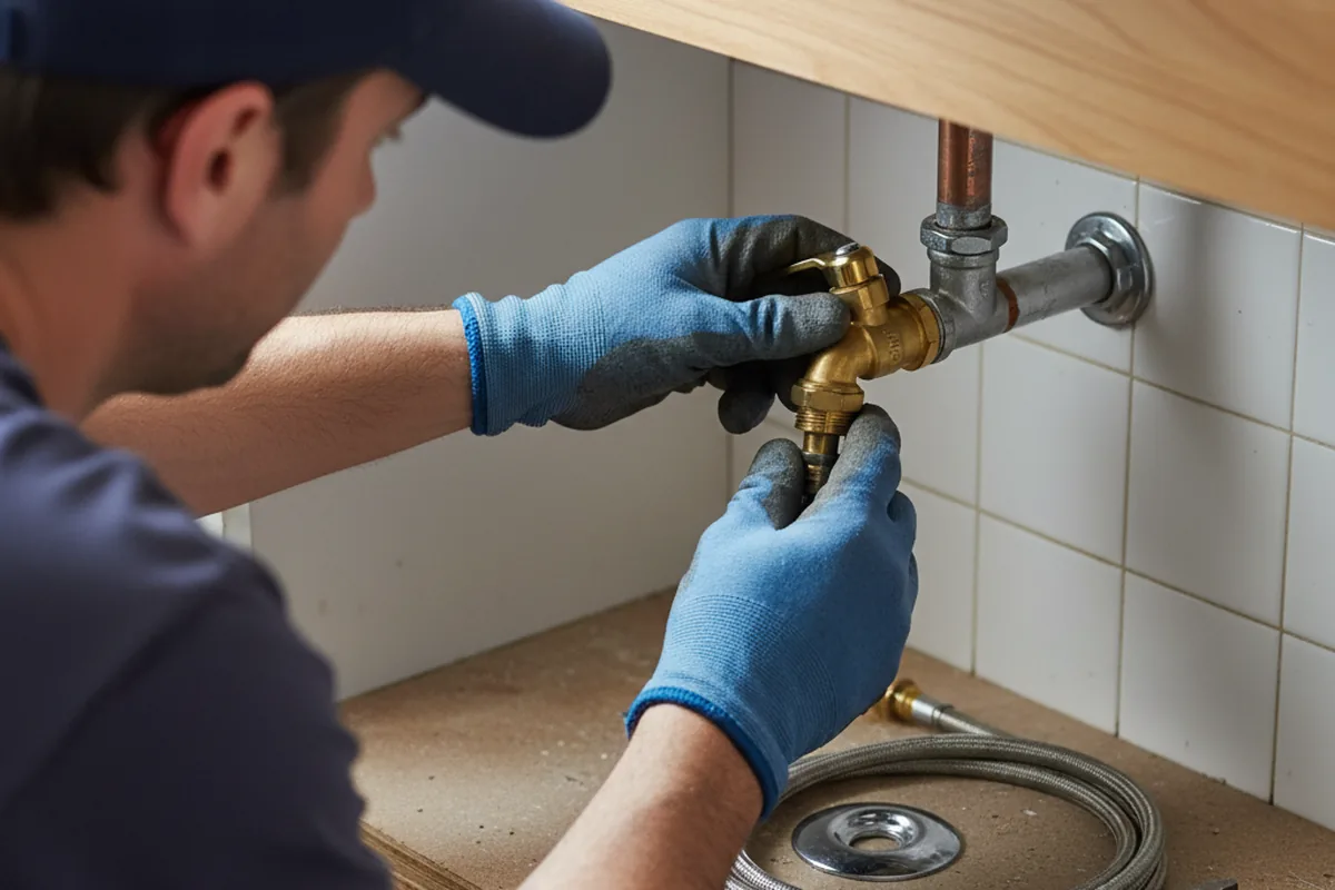 Shutoff valve and fitting work during Emergency Plumbing in Demotte